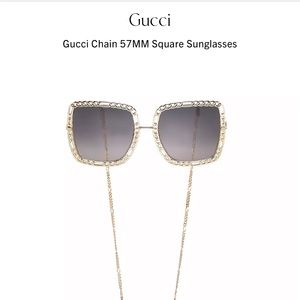 Gucci oversized metal Frame Sunglasses